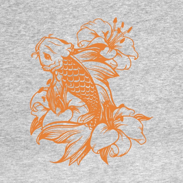 Koi Fish Orange ink by ycapkinn 